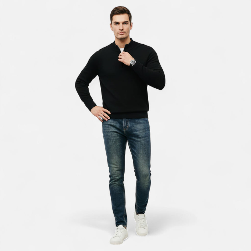 Foursten | Men’s Zip-Up Stand Collar Knit
