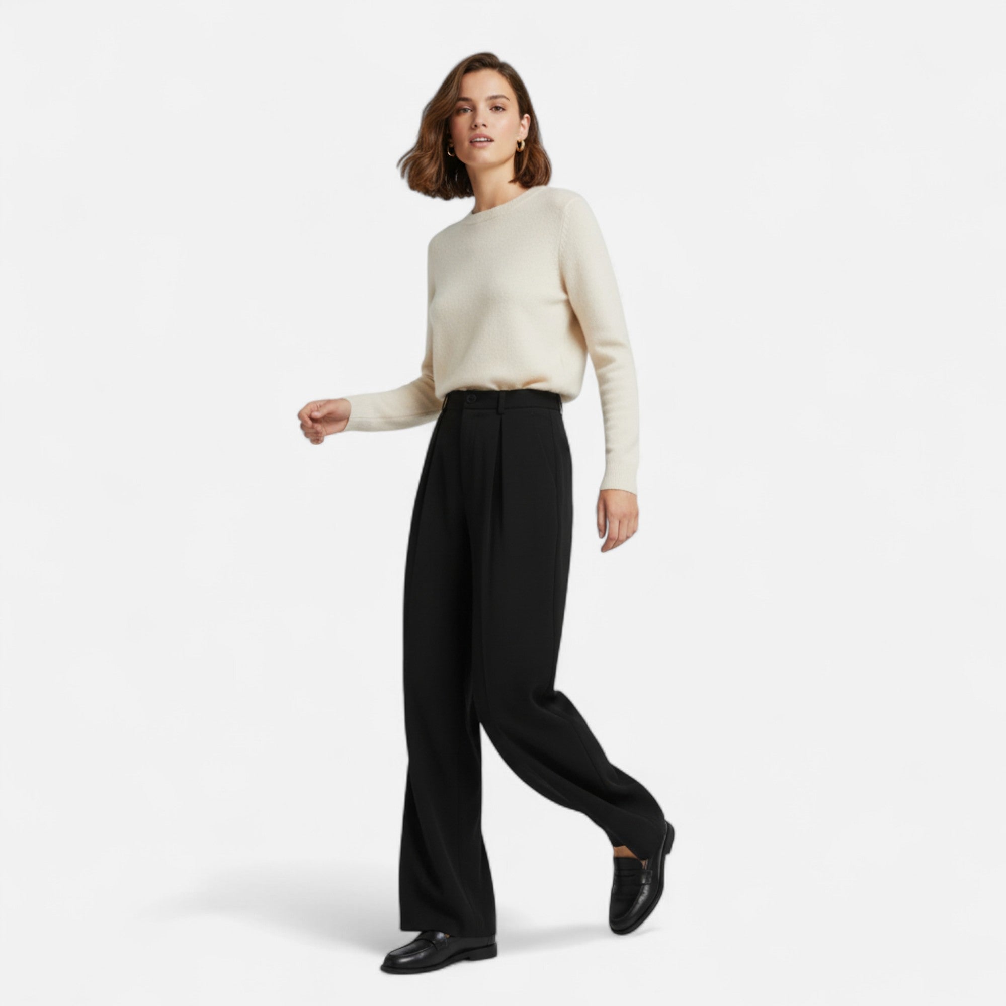 Foursten | Women’s Wide-Leg Pleated Trousers
