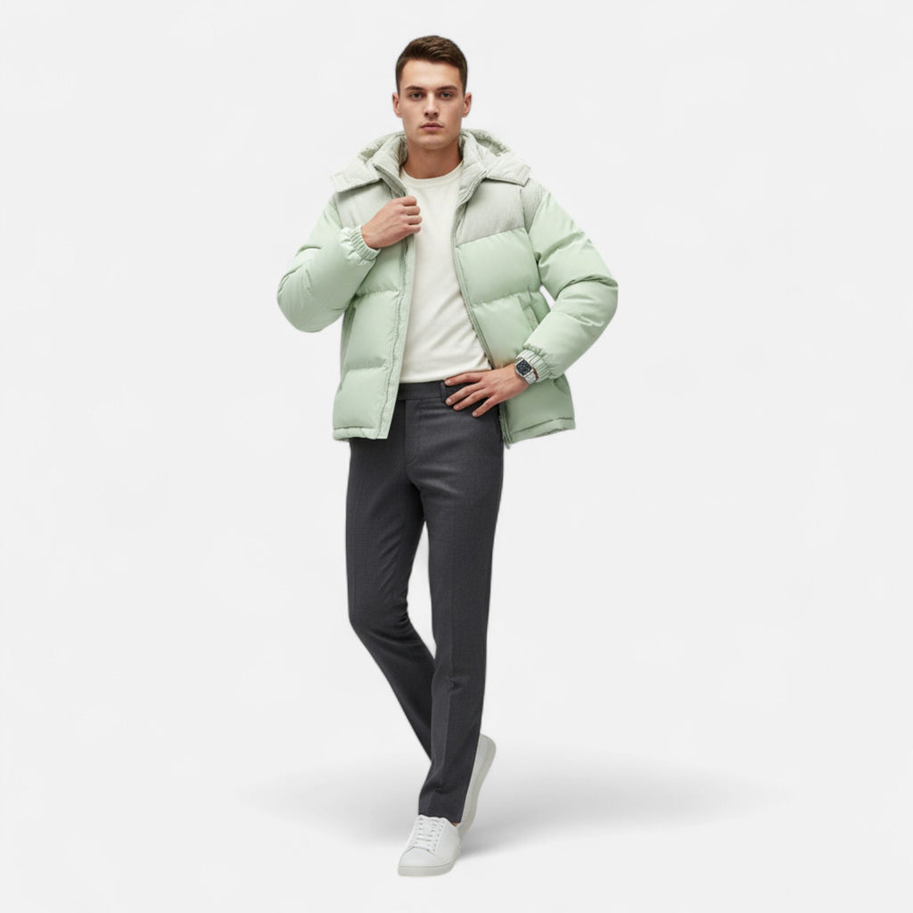 Foursten | Men’s Hooded Colour-Block Winter Jacket