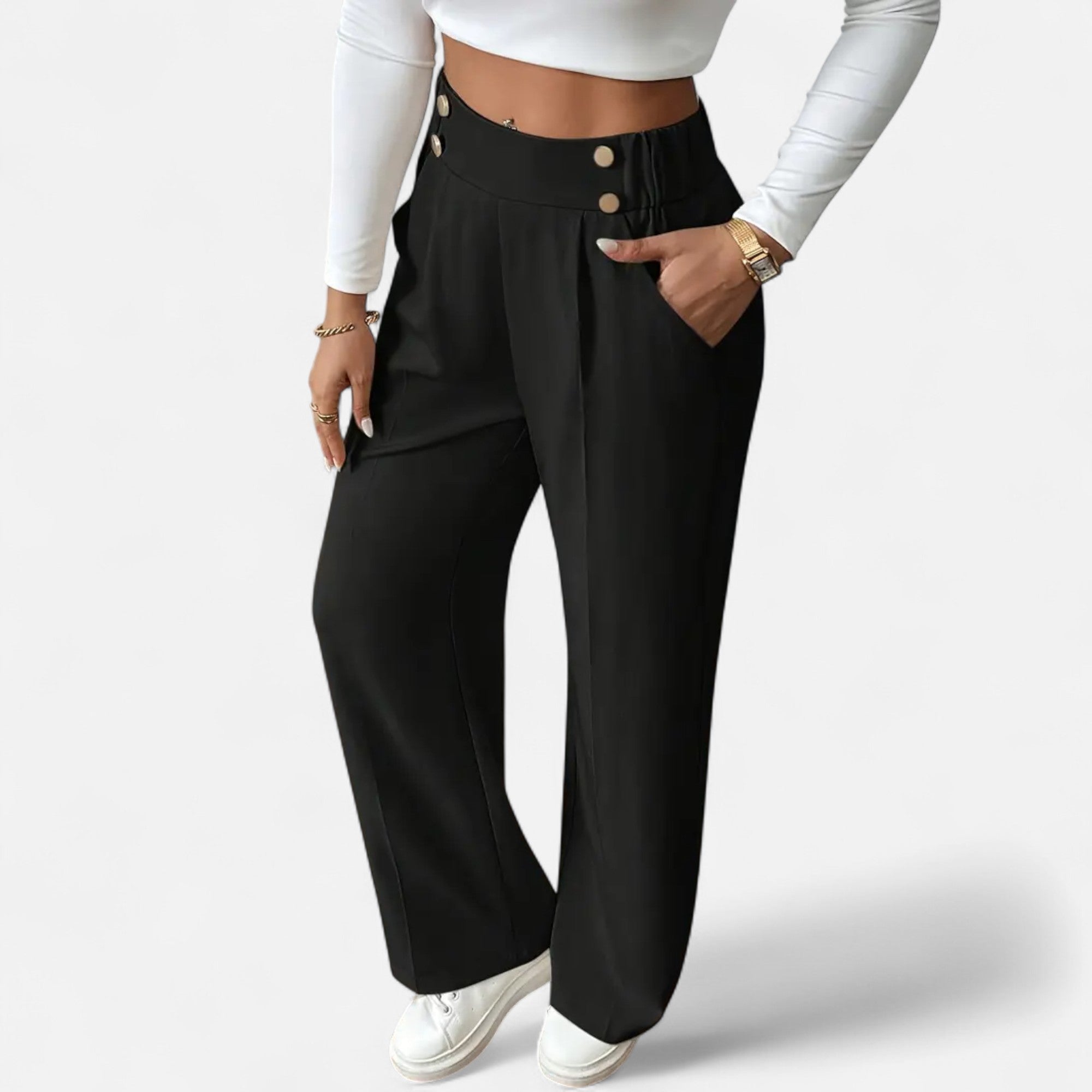 Foursten | Women’s High-Waist Wide-Leg Trousers