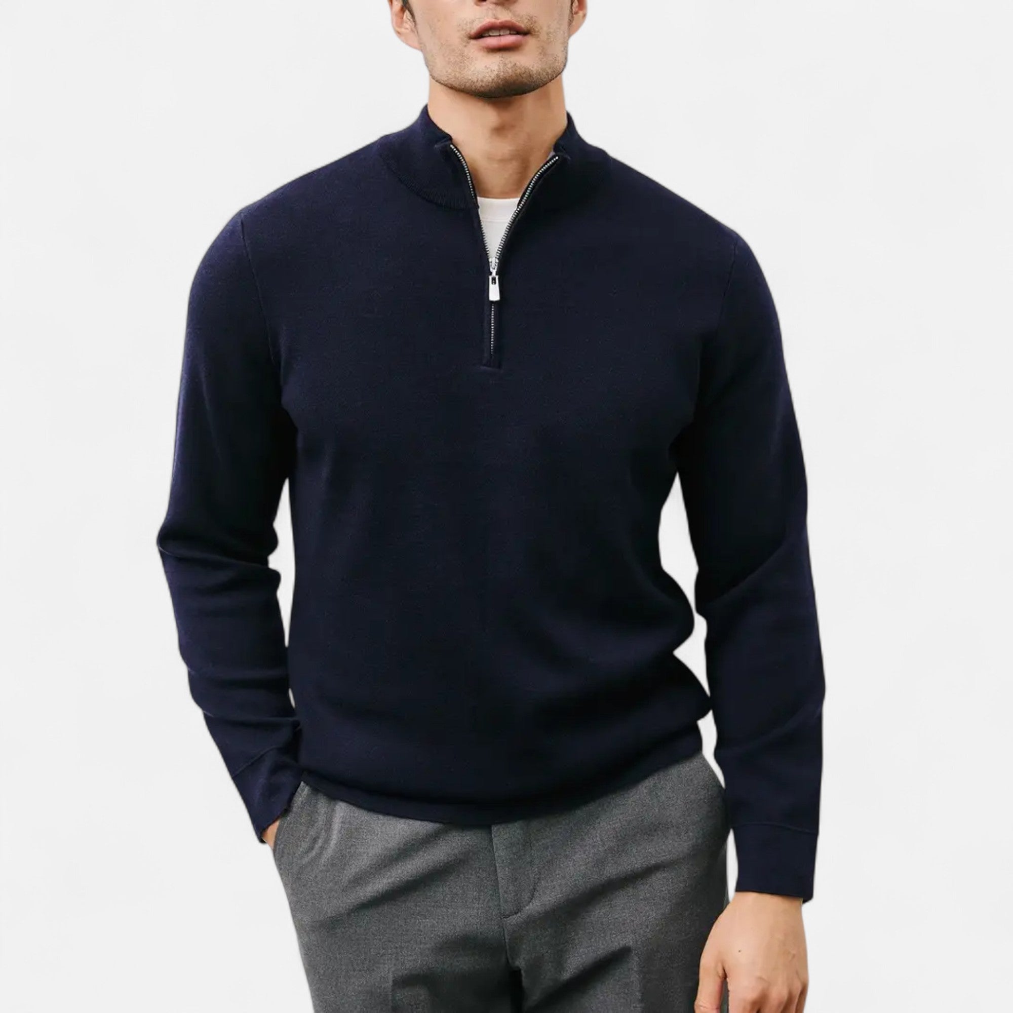 Foursten | Men’s Zip-Up Stand Collar Knit