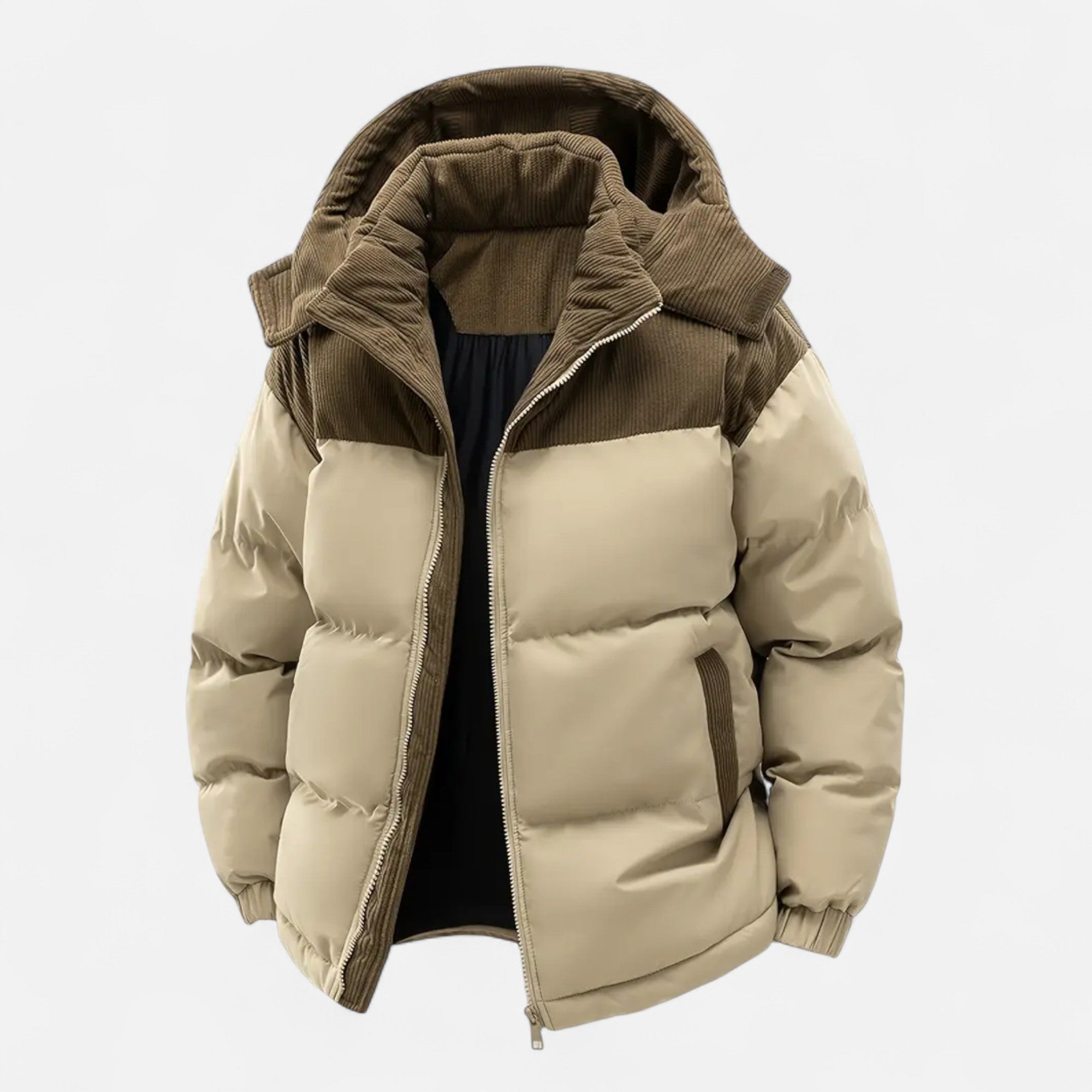 Foursten | Men’s Hooded Colour-Block Winter Jacket